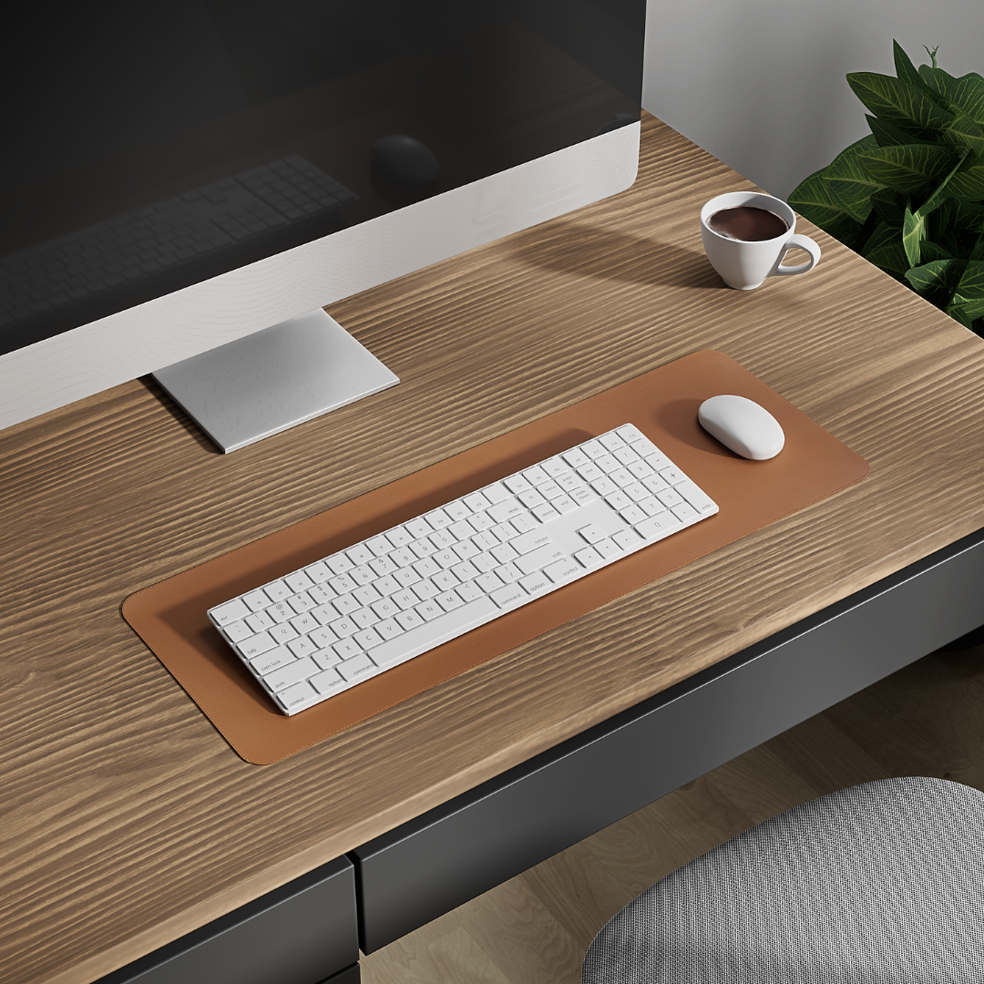 Alterzone Pad Desktop Sustainable Vegan Leather Surface, Cognac Brown