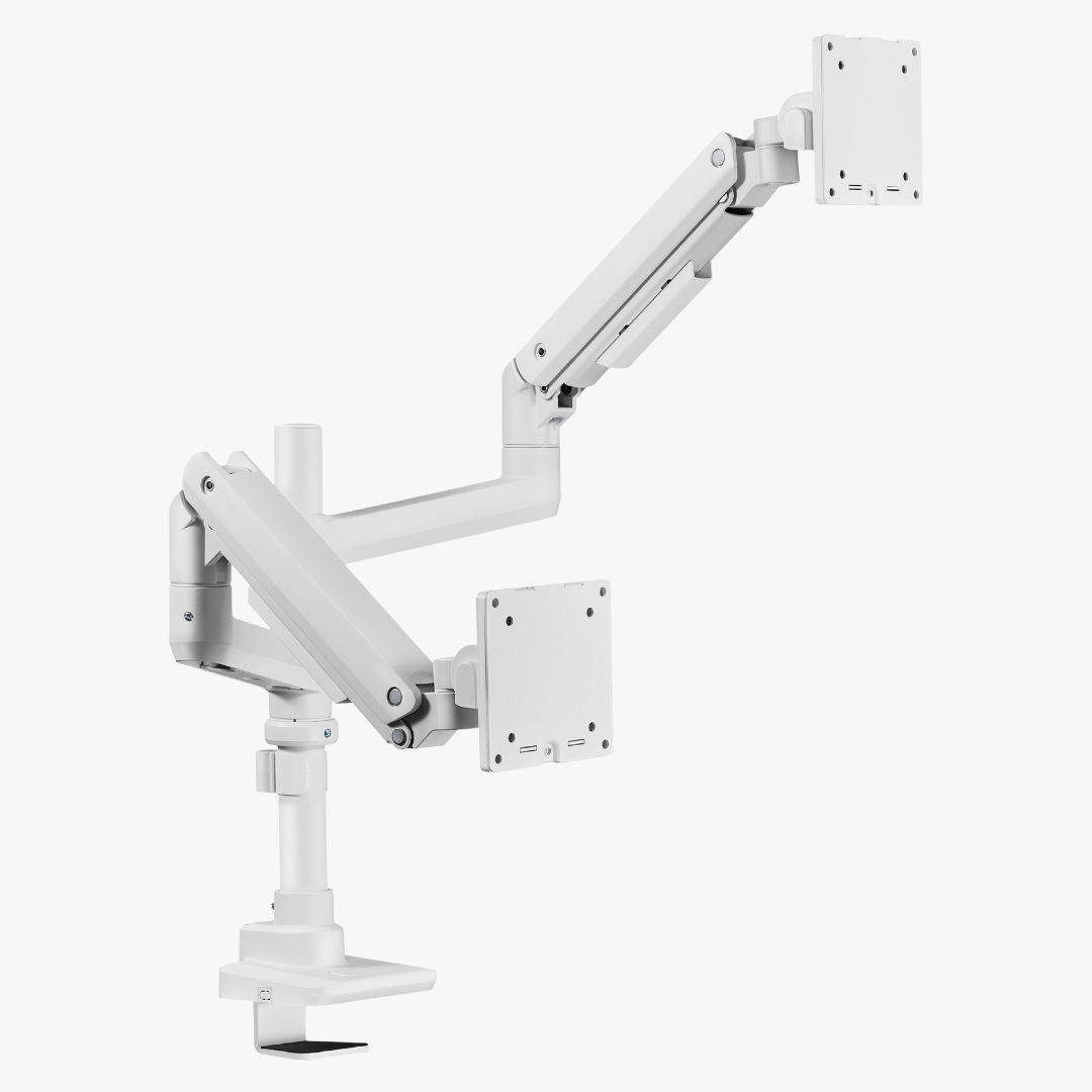 Alterzone Arm Luxe Heavy-duty Duo monitorivarsi kahdelle näytölle, valkoinen