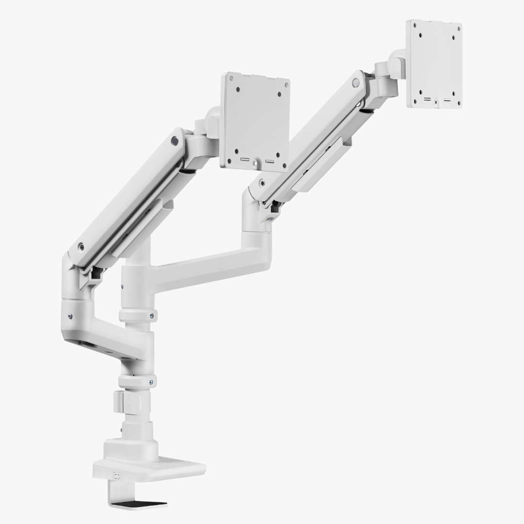 Alterzone Arm Luxe Heavy-duty Duo monitorivarsi kahdelle näytölle, valkoinen