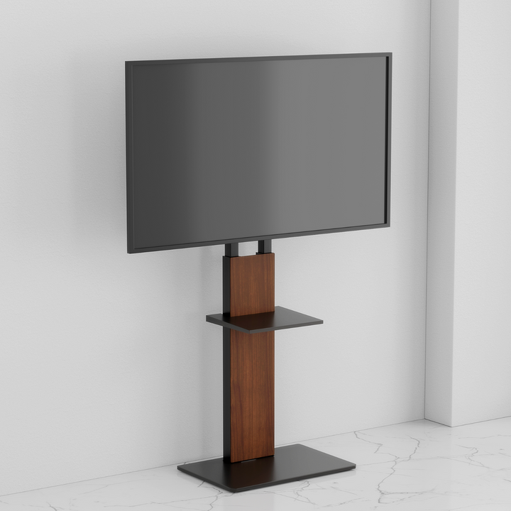 Alterzone Slim 7s TV Floor Stand with Shelf for 37"-70" TVs, Walnut