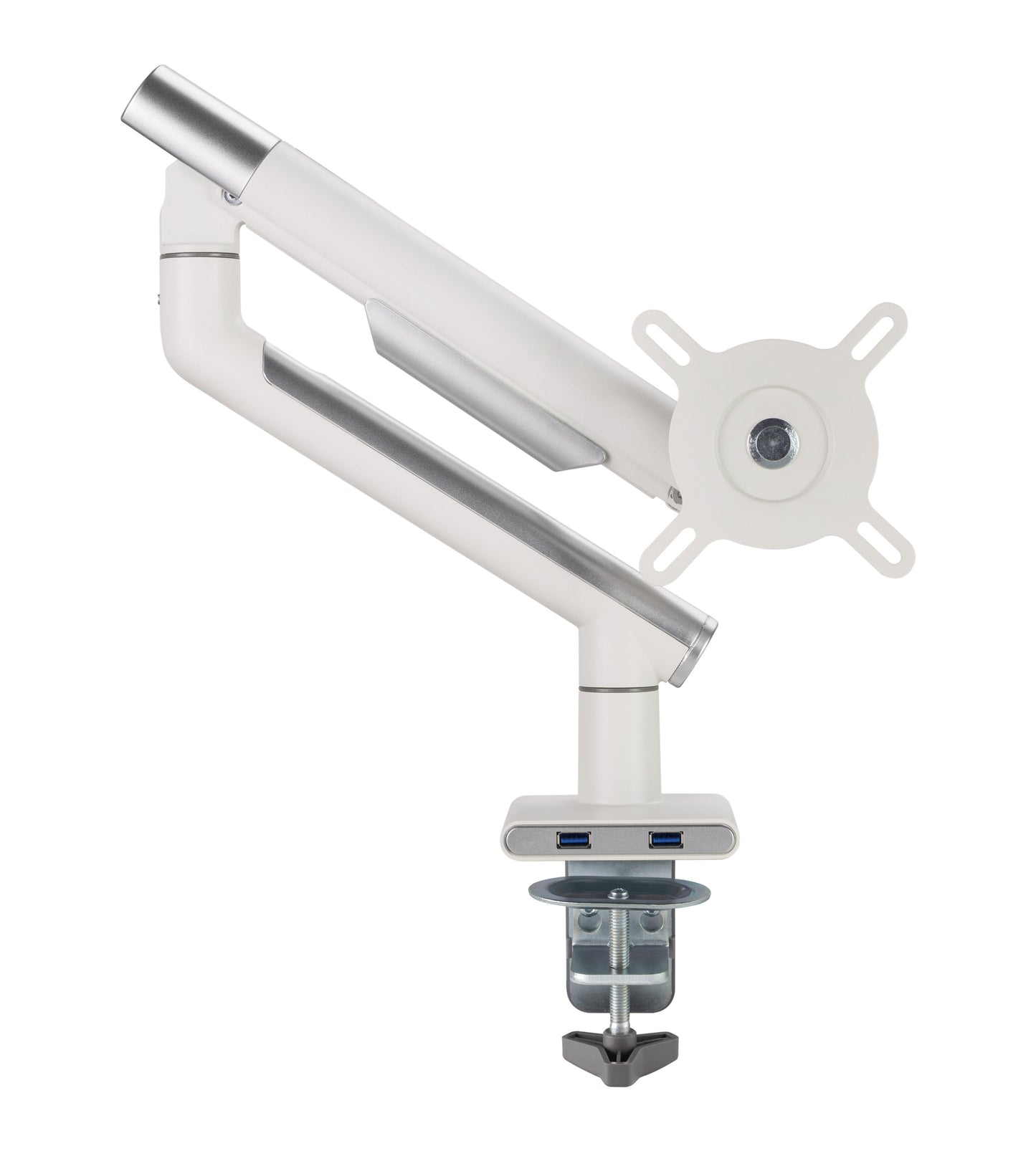 Alterzone Arm One USB Aluminum Monitor Arm, 2 x 3.0 USB Ports, White