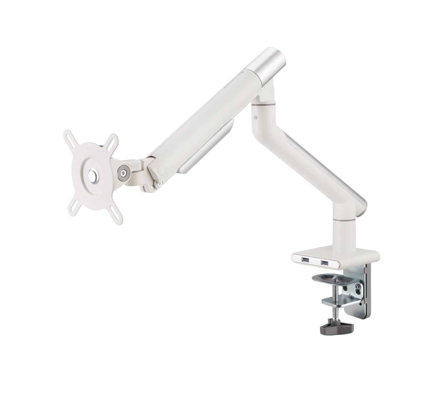 Alterzone Arm One USB Aluminum Monitor Arm, 2 x 3.0 USB Ports, White