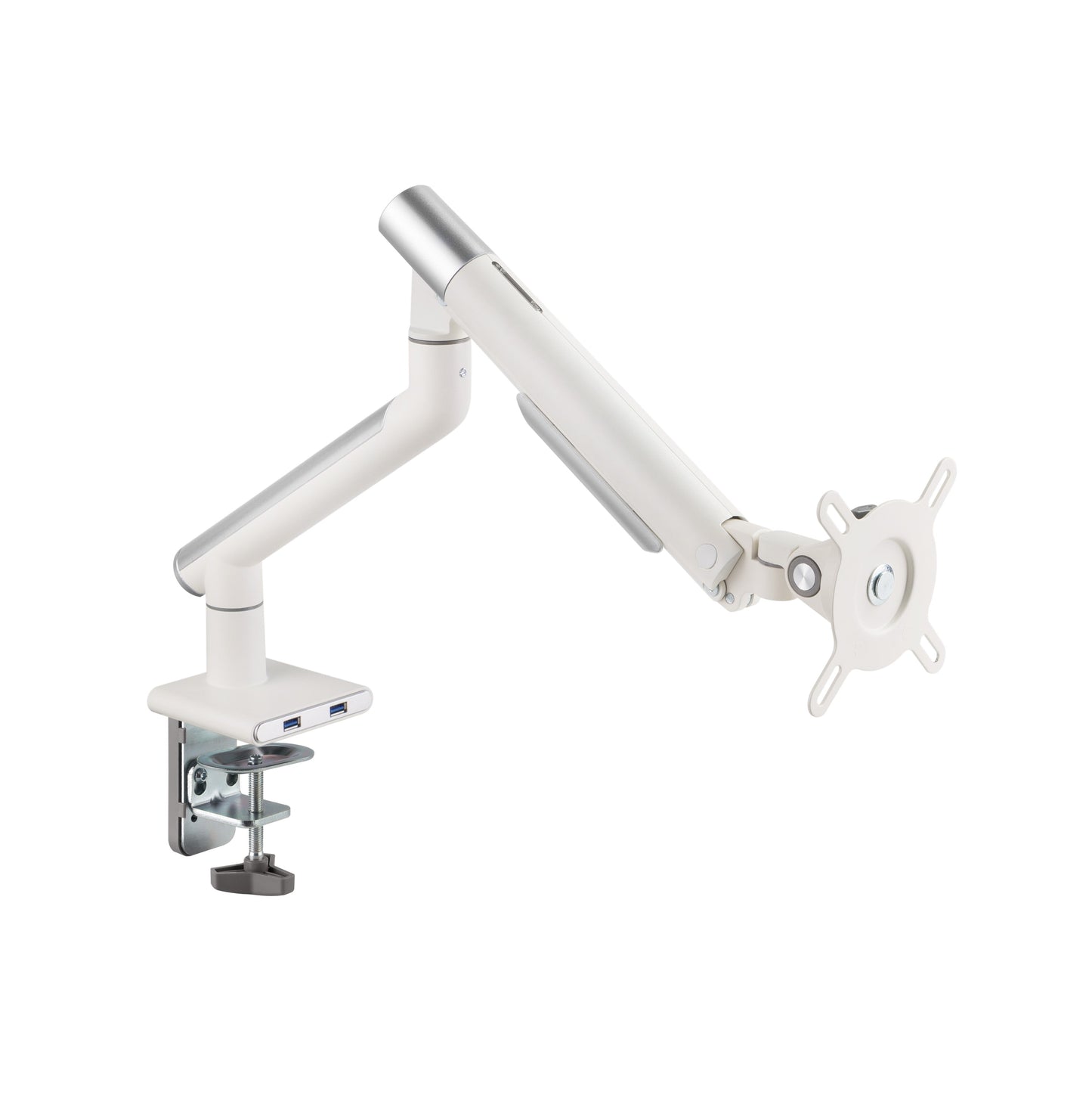 Alterzone Arm One USB Aluminum Monitor Arm, 2 x 3.0 USB Ports, White