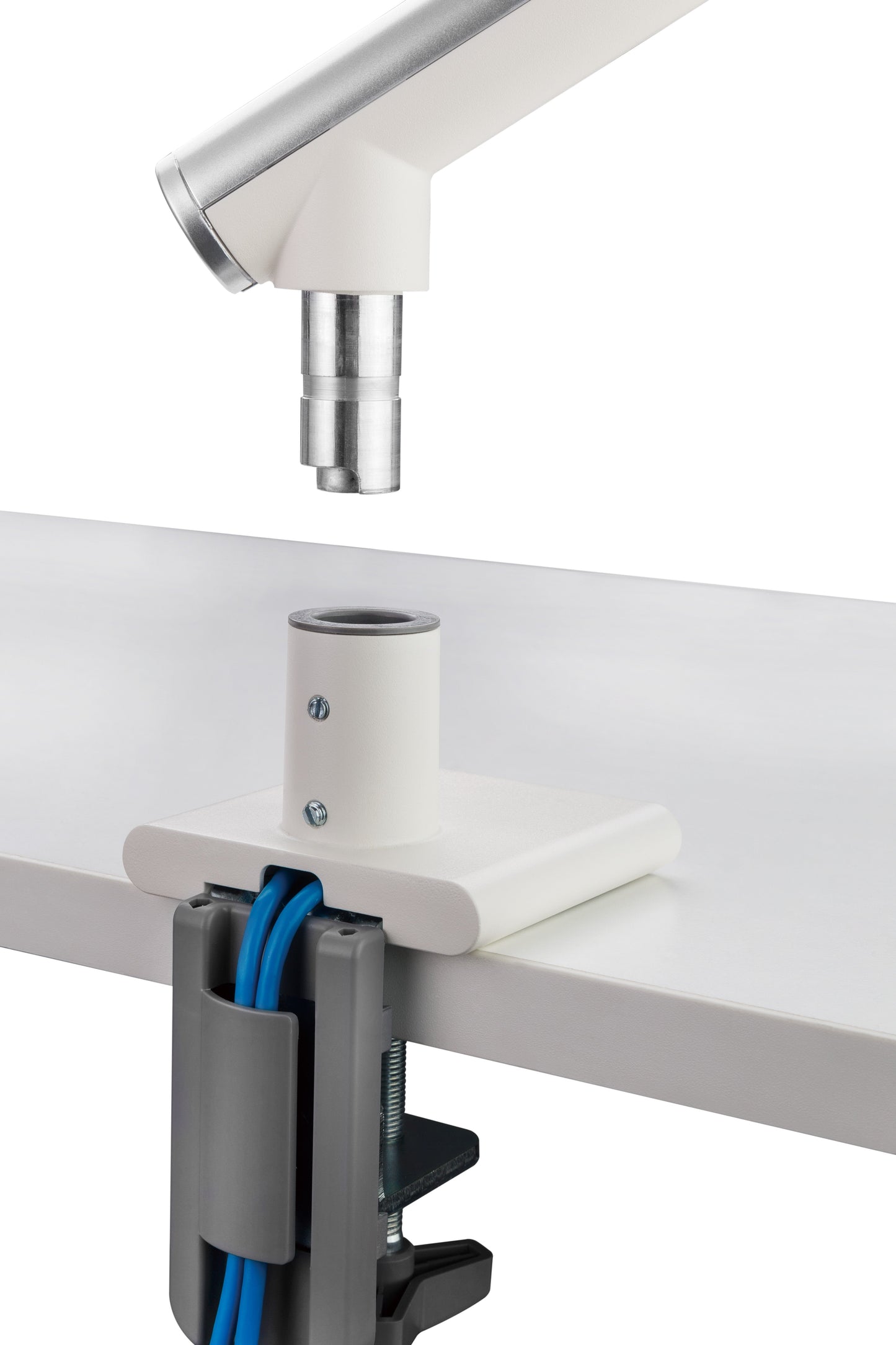 Alterzone Arm One USB Aluminum Monitor Arm, 2 x 3.0 USB Ports, White