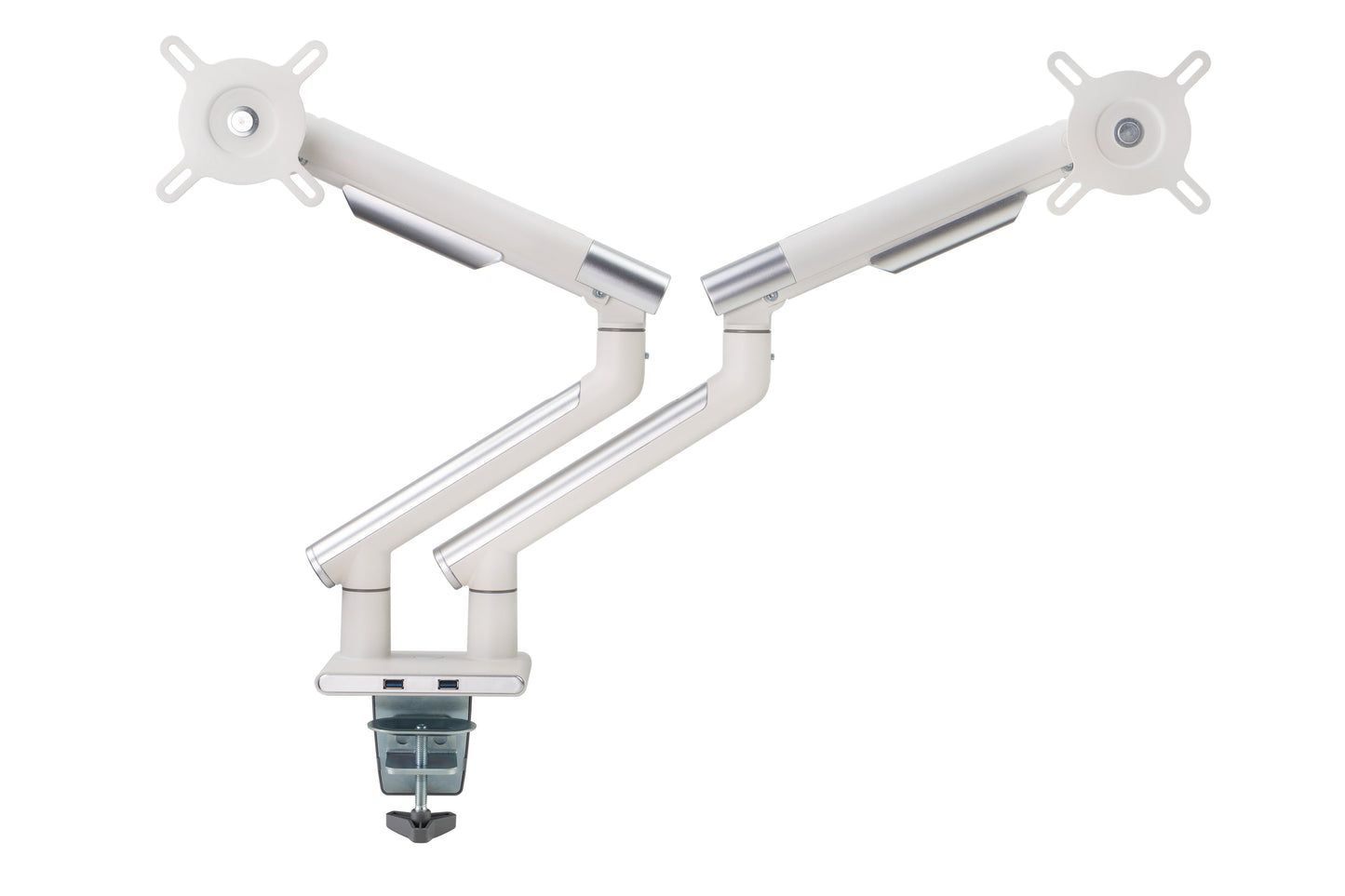Alterzone Arm Duo USB Aluminum Monitor Arm, 2 x USB 3.0 Ports, White