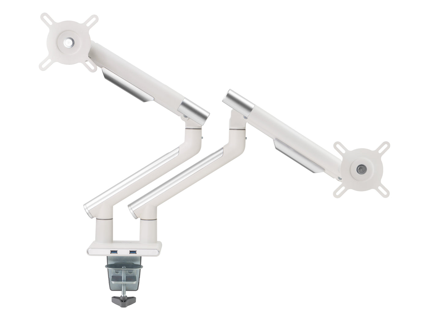 Alterzone Arm Duo USB Aluminum Monitor Arm, 2 x USB 3.0 Ports, White