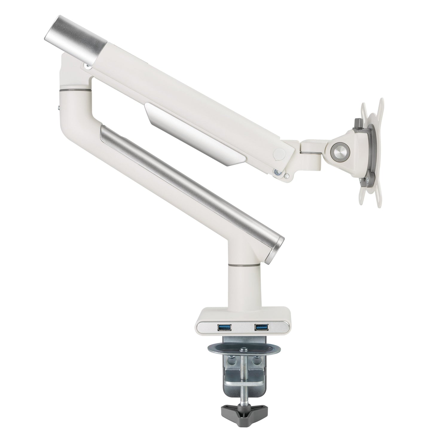 Alterzone Arm One USB Aluminum Monitor Arm, 2 x 3.0 USB Ports, White