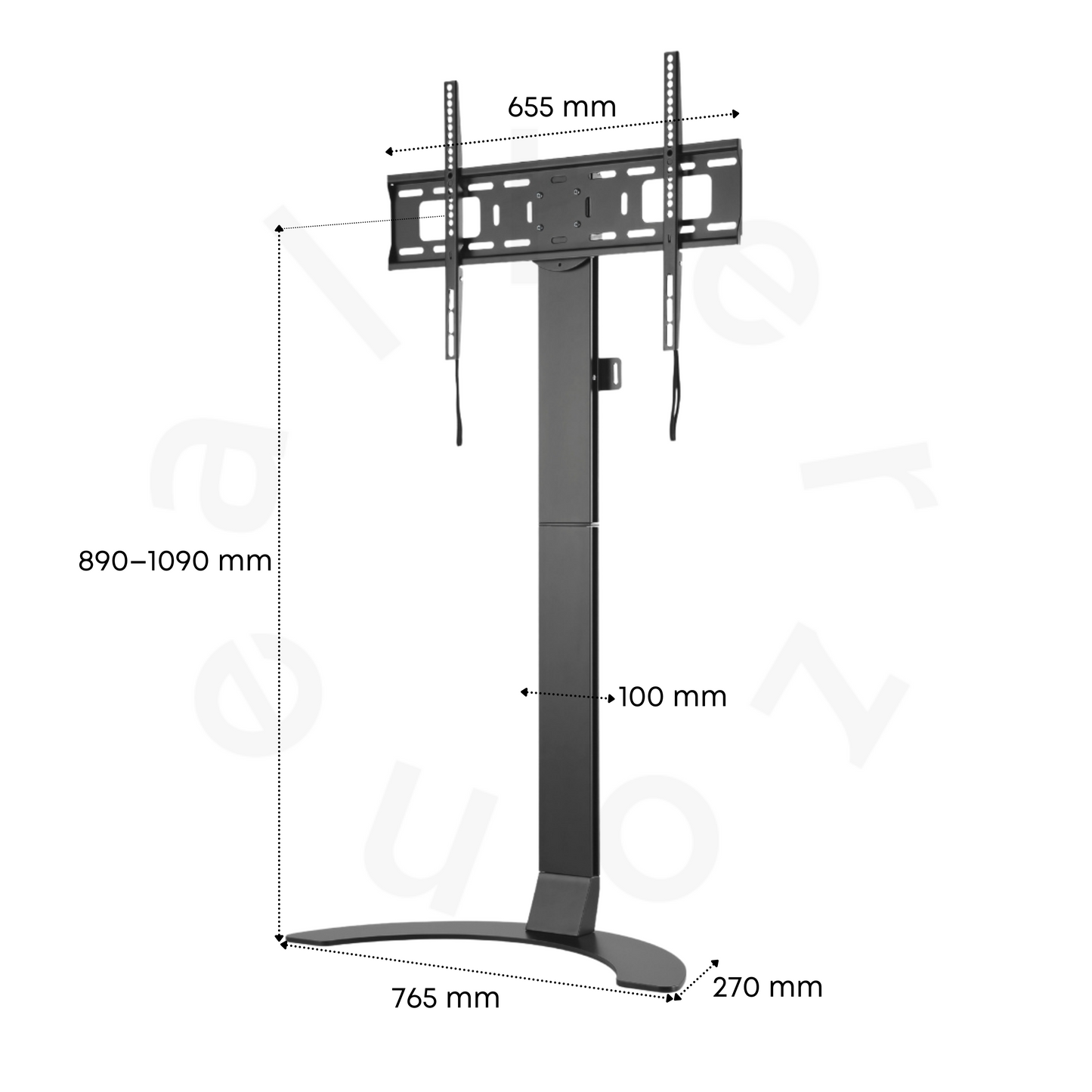 Alterzone Arc TV Floor Stand for 37"-70" TVs, Black