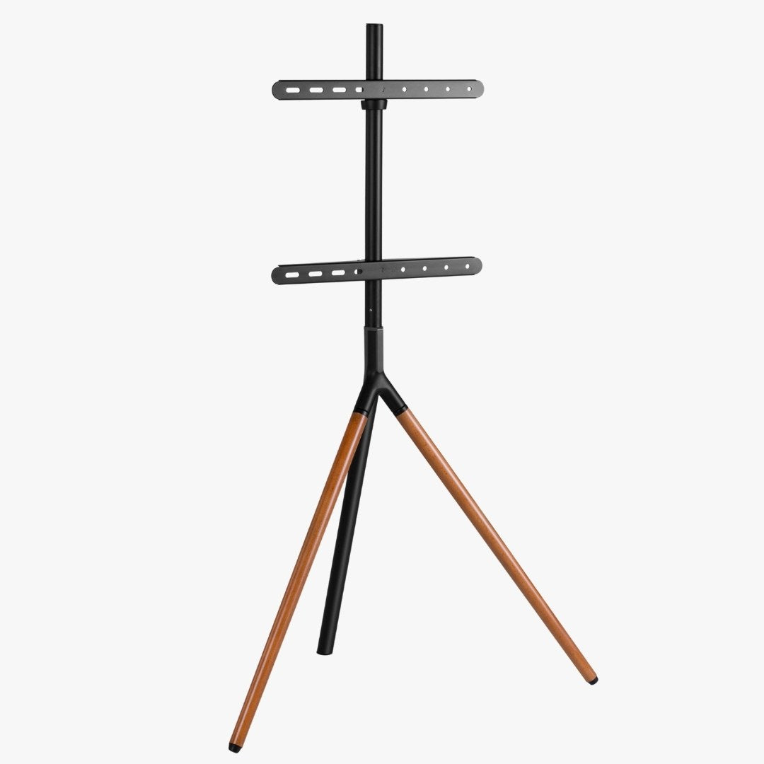 Alterzone Trio Lite Easel TV Floor Stand, Black & Walnut