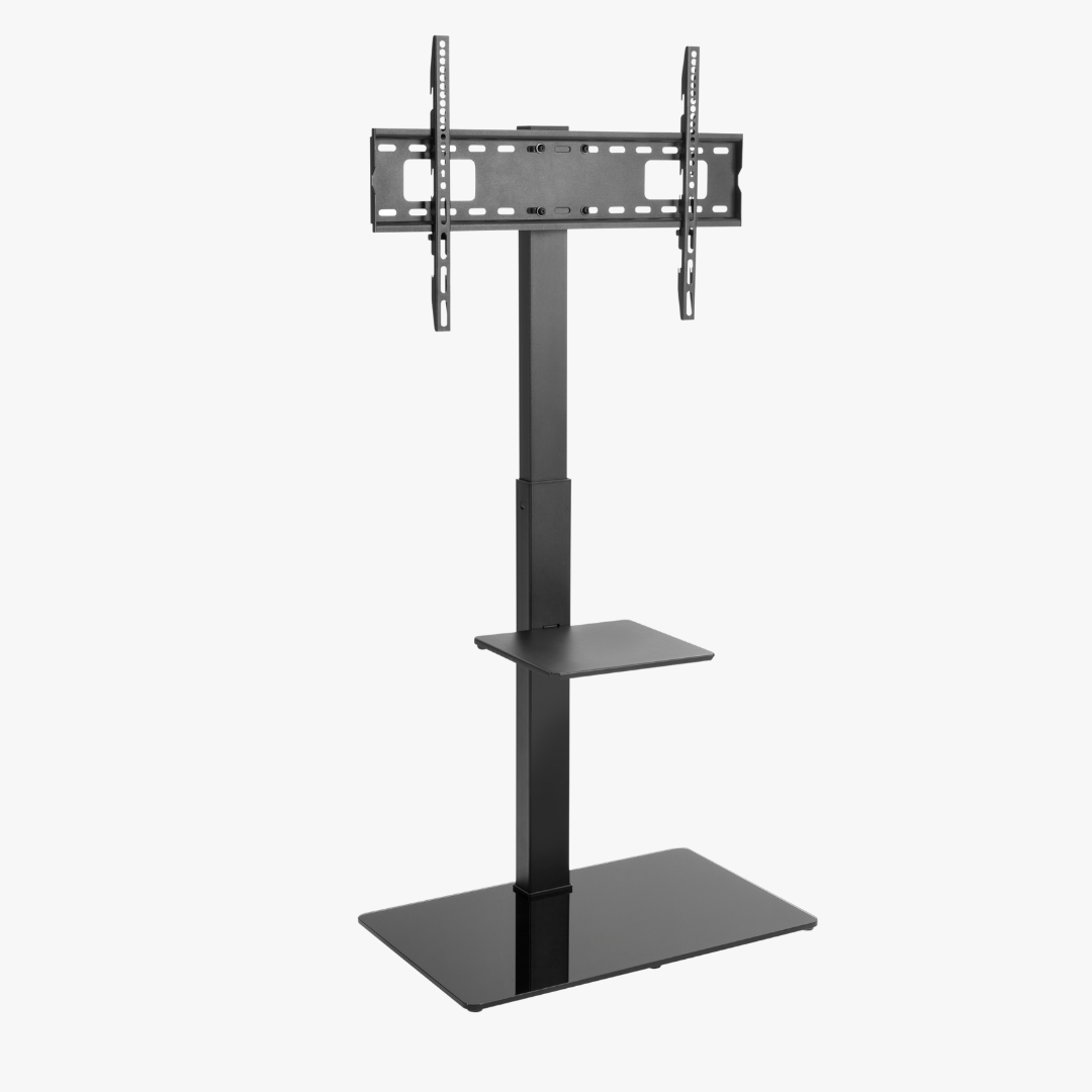Alterzone Slim 7g TV Stand with Glass Base for 37"-70" TVs, Black