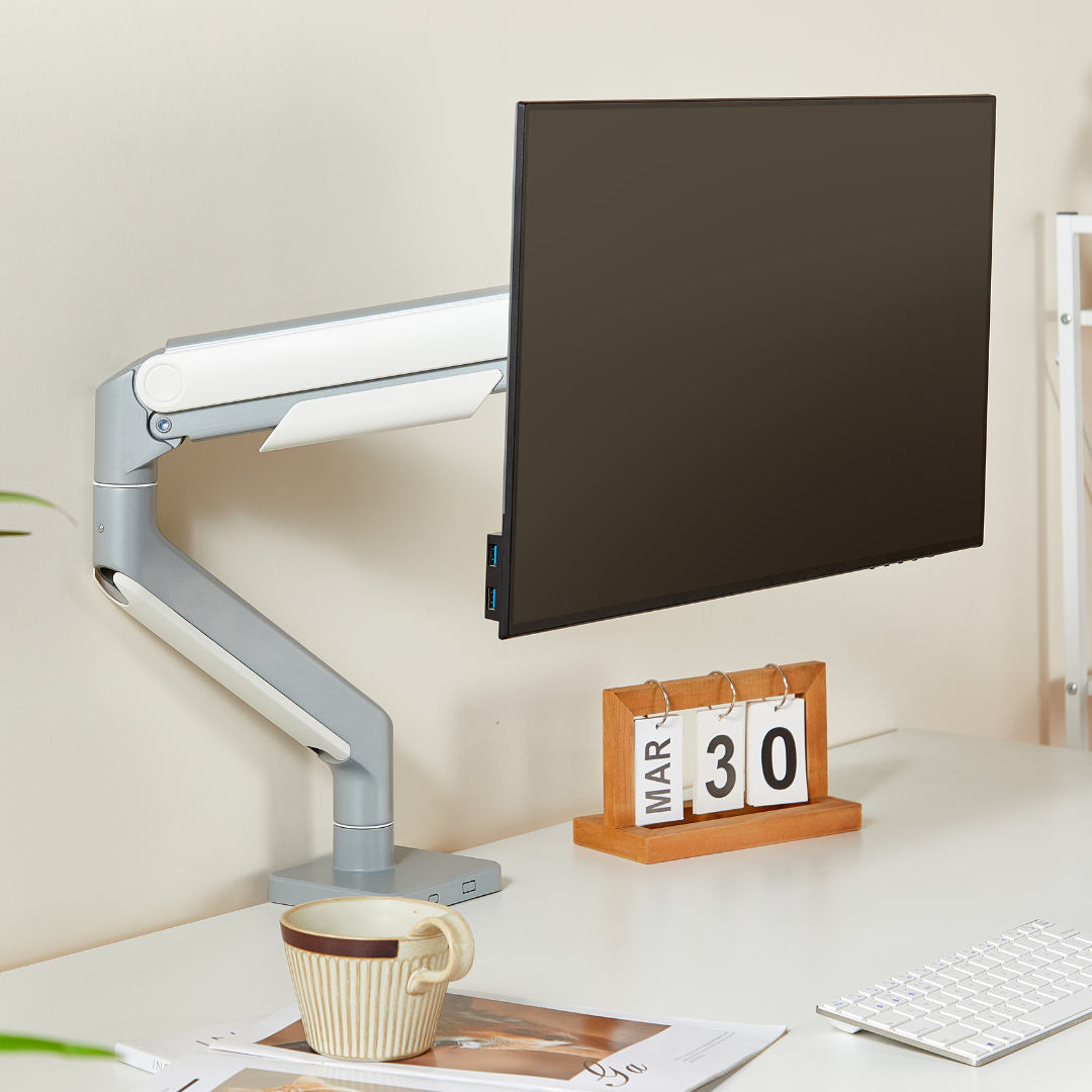 Alterzone Arm Momentum Heavy-duty Single Monitor Arm, Silver