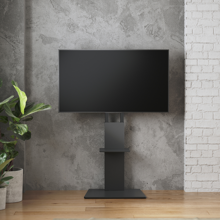 Alterzone Slim 7s TV Floor Stand with Shelf for 37"-70" TVs, Black