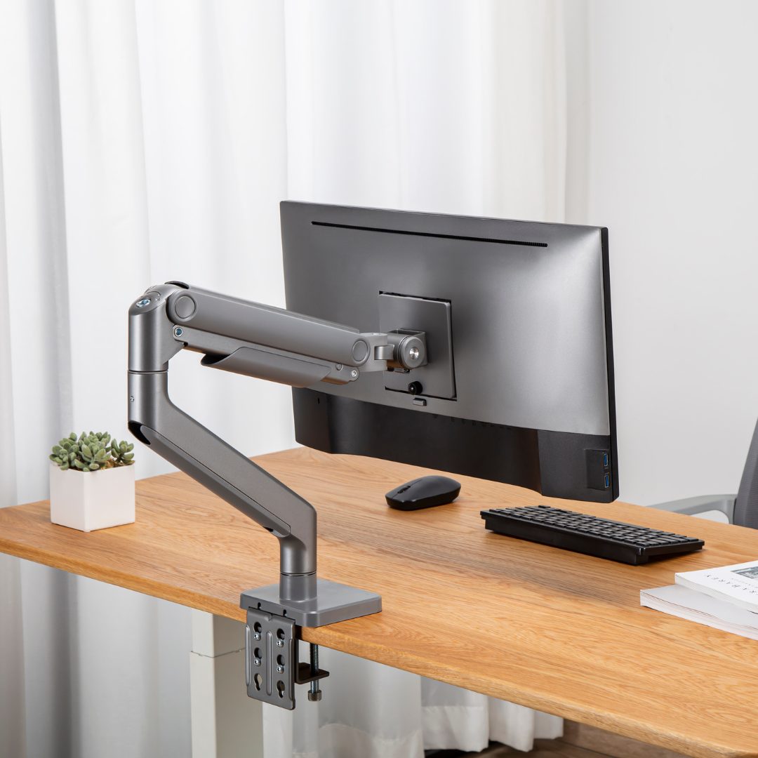 Alterzone Arm Momentum Heavy-duty Single Monitor Arm With USB-A/USB-C Ports, Space Gray