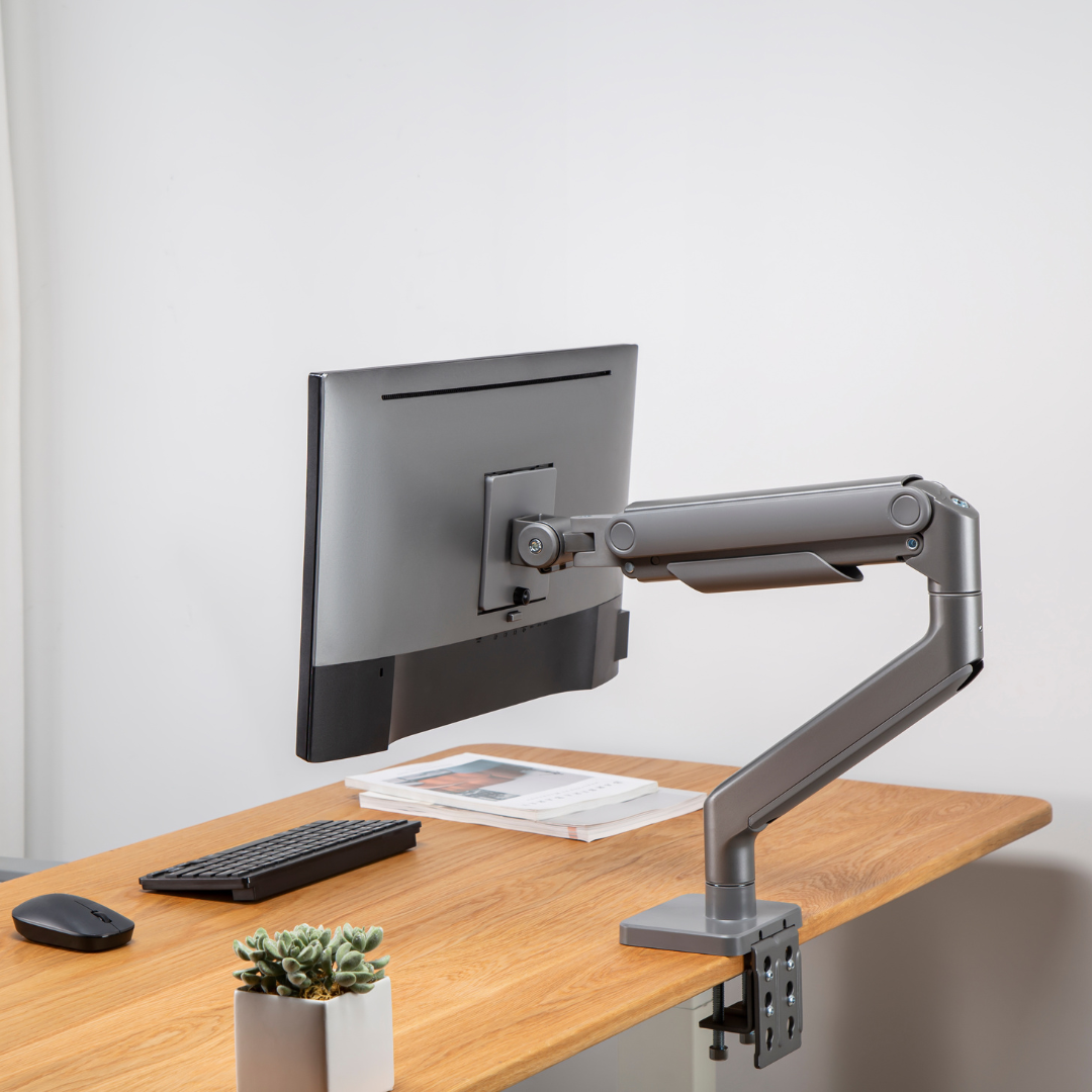 Alterzone Arm Momentum Heavy-duty Single Monitor Arm With USB-A/USB-C Ports, Space Gray