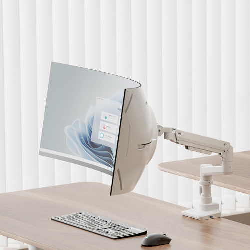 Alterzone Arm Luxe Heavy-duty Single Monitor Arm, White