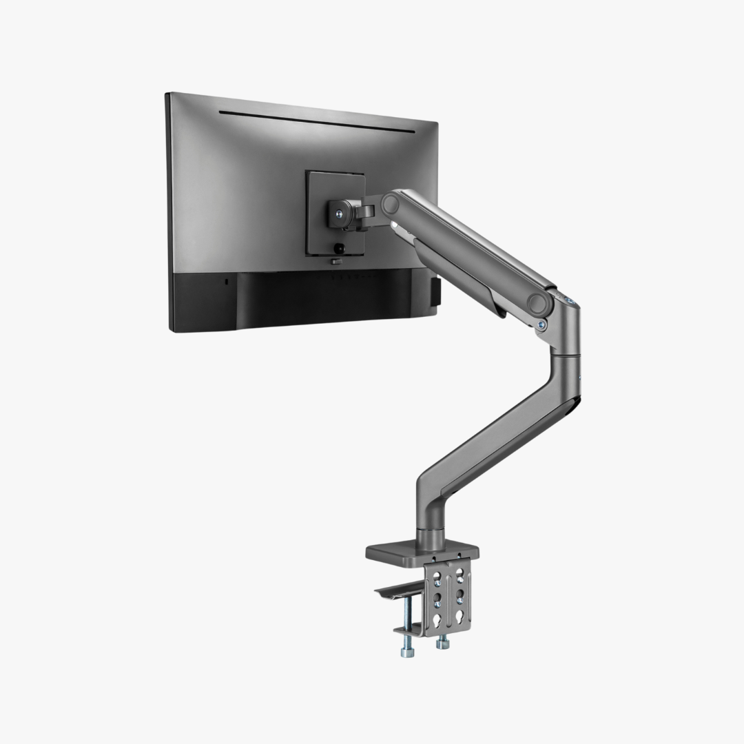Alterzone Arm Momentum Heavy-duty Single Monitor Arm With USB-A/USB-C Ports, Space Gray