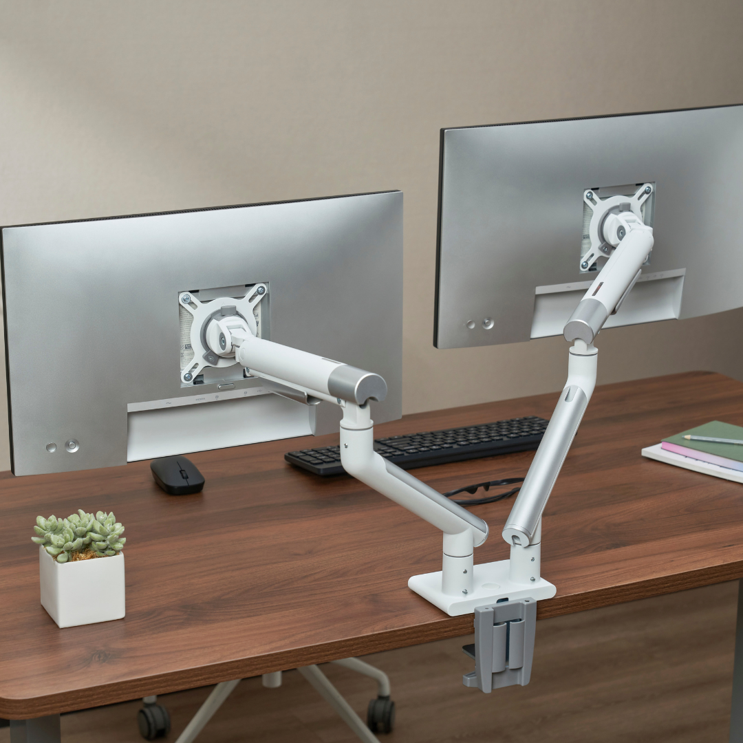 Alterzone Arm Duo Aluminum Monitor Arm, White