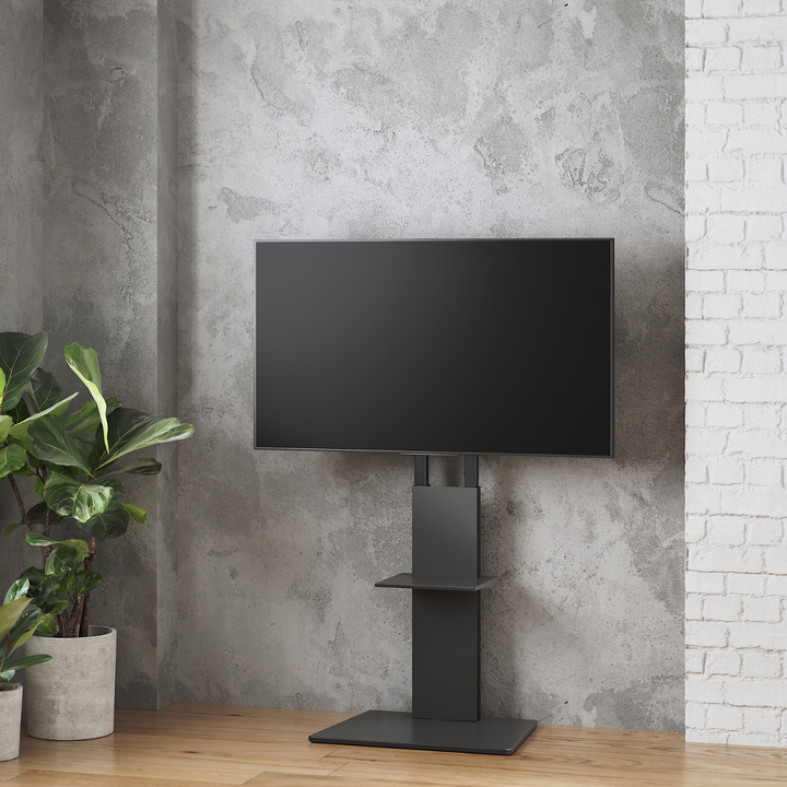 Alterzone Slim 6s TV Floor Stand with Shelf for 32"-60" TVs, Black