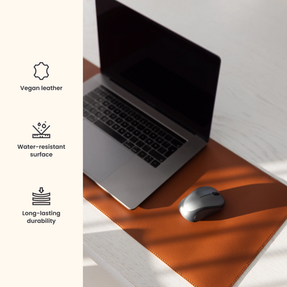 Alterzone Pad Desktop Sustainable Vegan Leather Surface, Cognac Brown