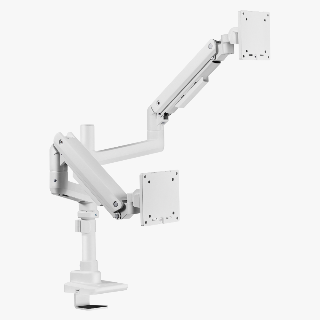 Alterzone Arm Luxe Duo Heavy-duty monitorivarsi kahdelle näytölle, valkoinen