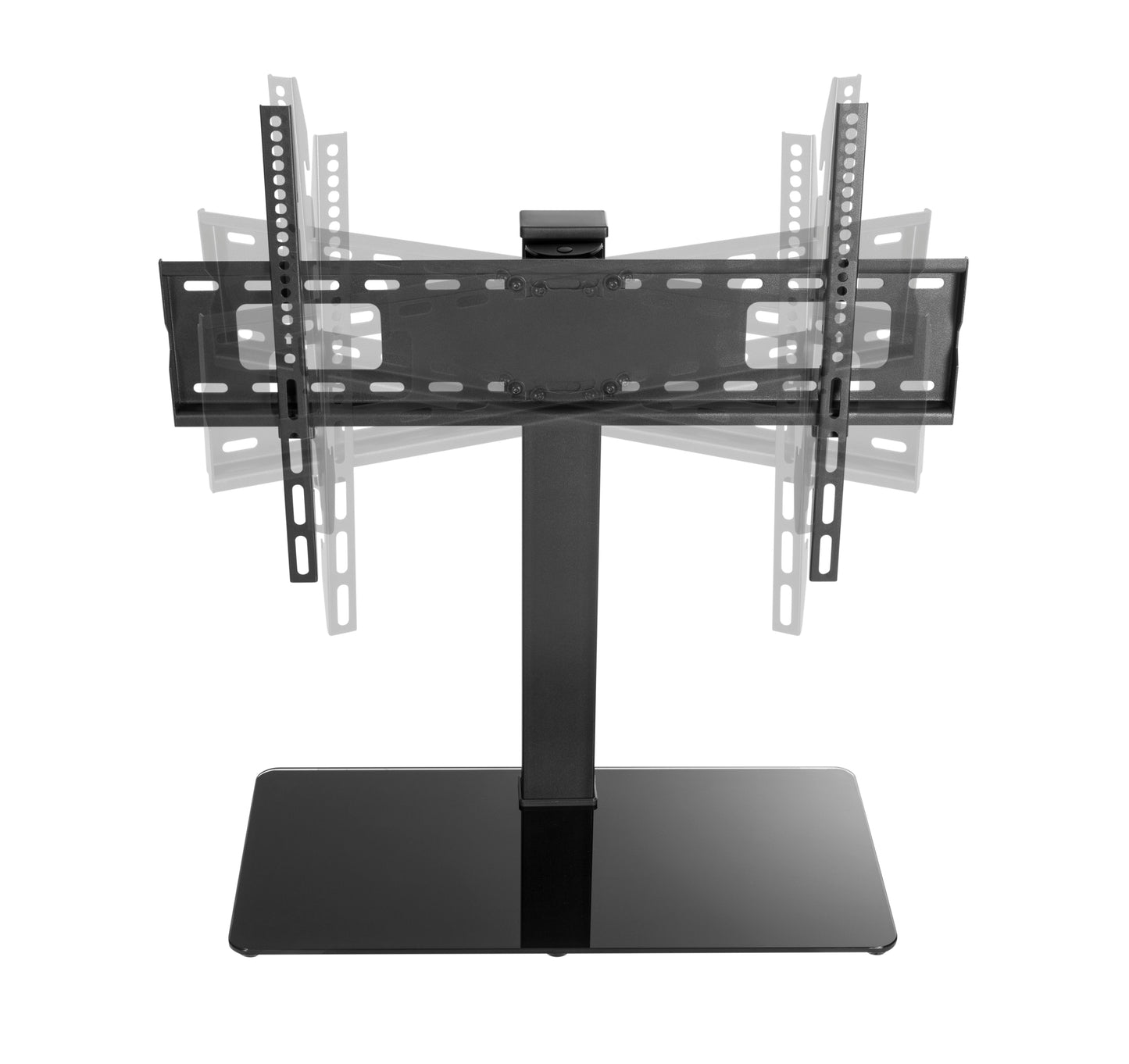 Alterzone Slim 7g Compact TV Stand with Glass Base for 37"-70" TVs, Black