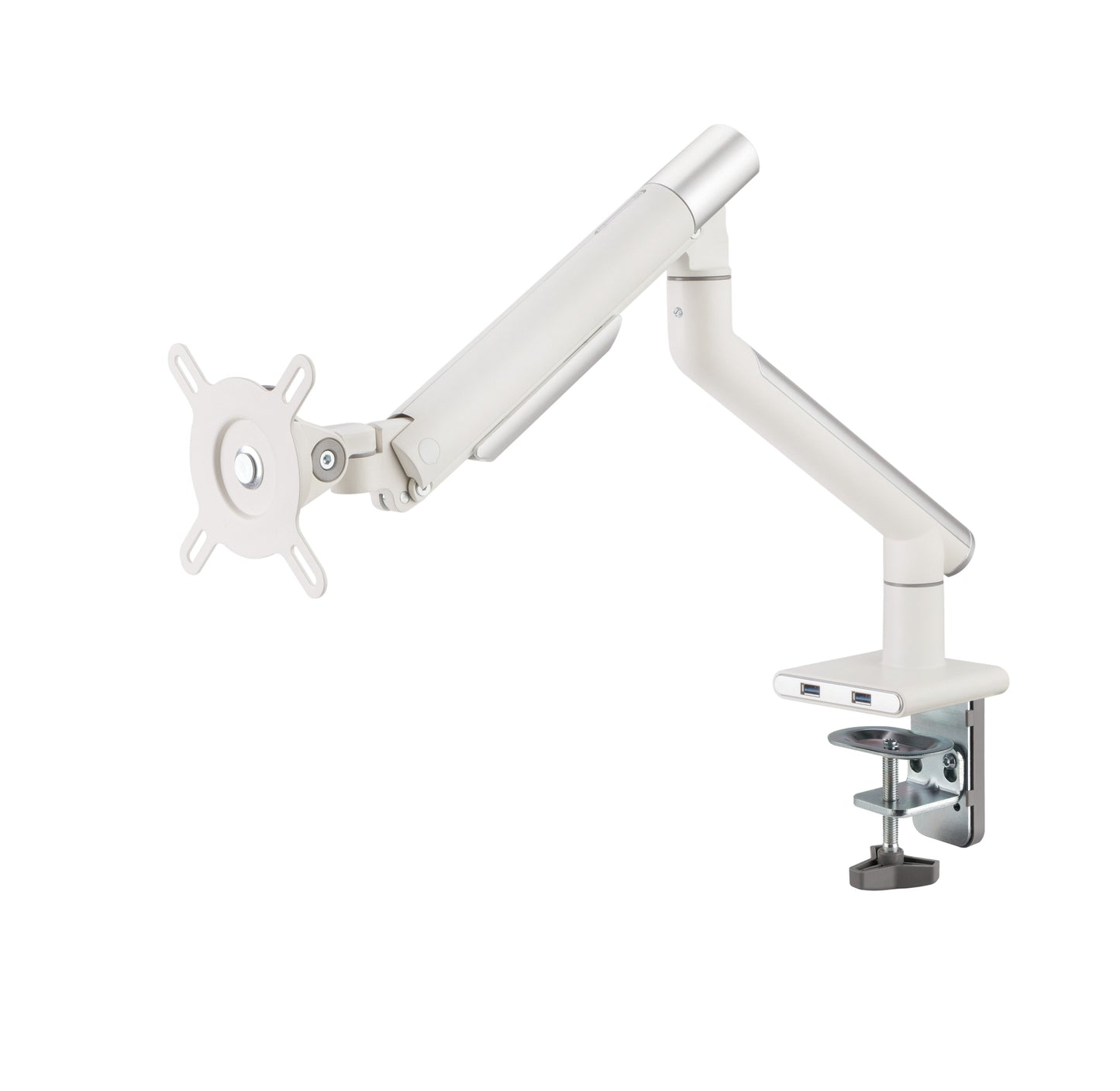 Alterzone Arm One USB Aluminum Monitor Arm, 2 x 3.0 USB Ports, White 