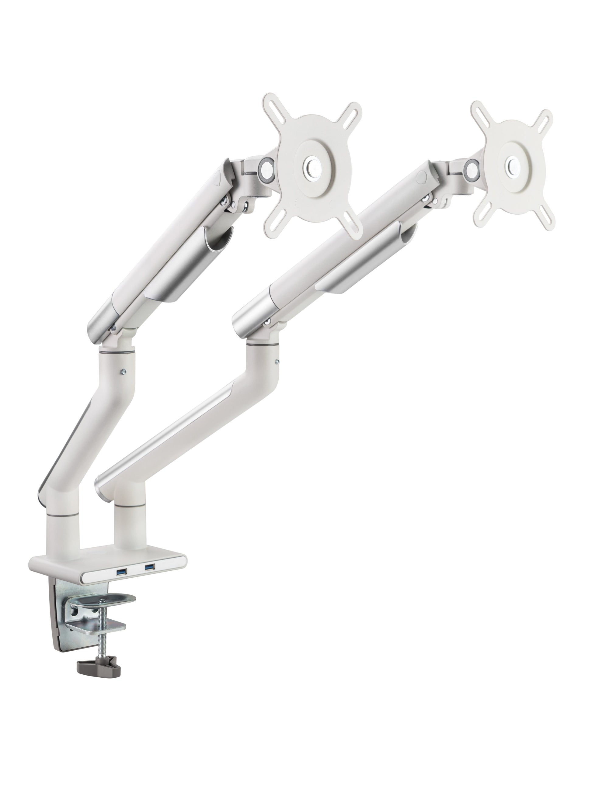 Alterzone Arm Duo USB Aluminum Monitor Arm, 2 x USB 3.0 Ports, White 