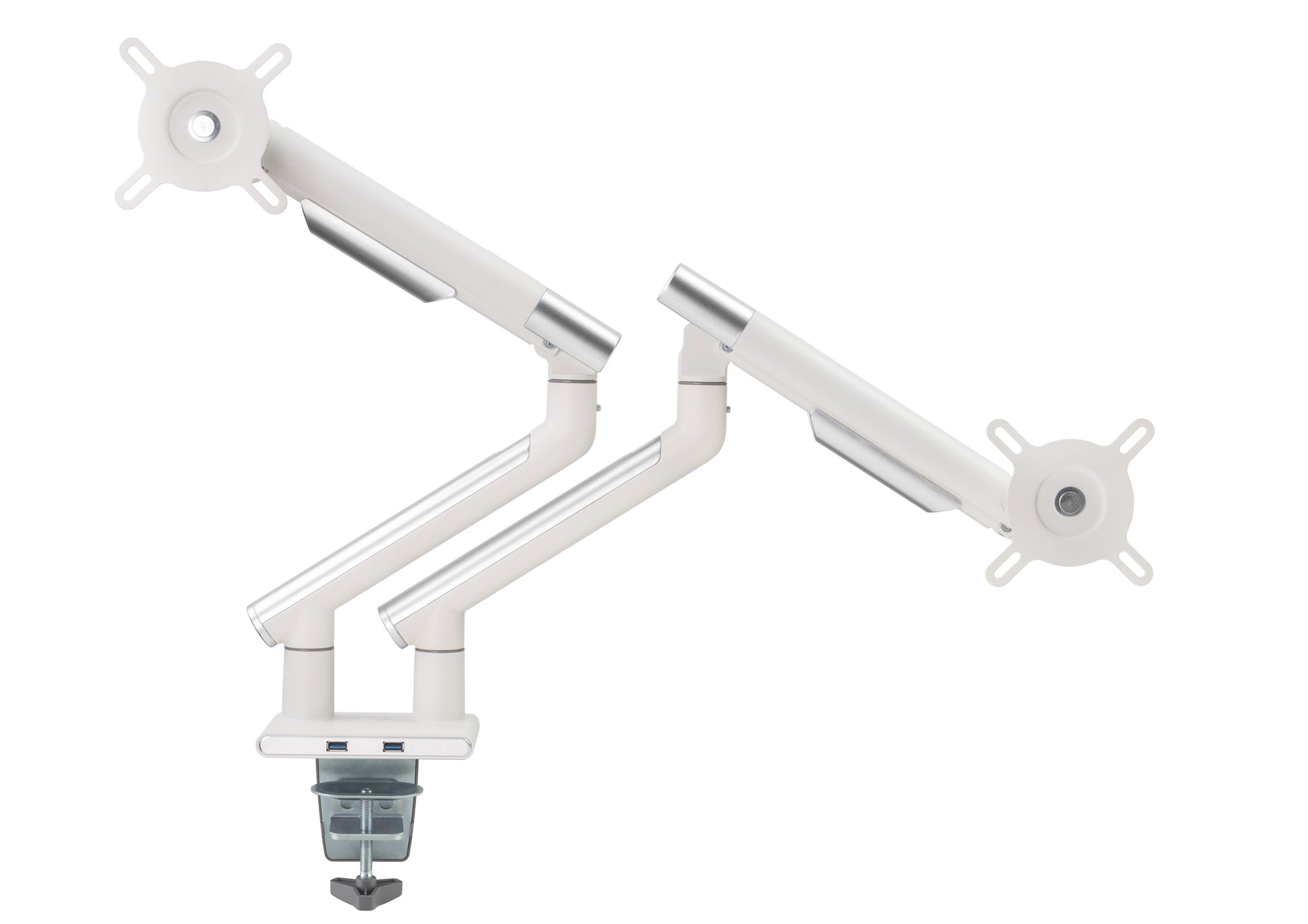 Alterzone Arm Duo USB Aluminum Monitor Arm, 2 x USB 3.0 Ports, White 