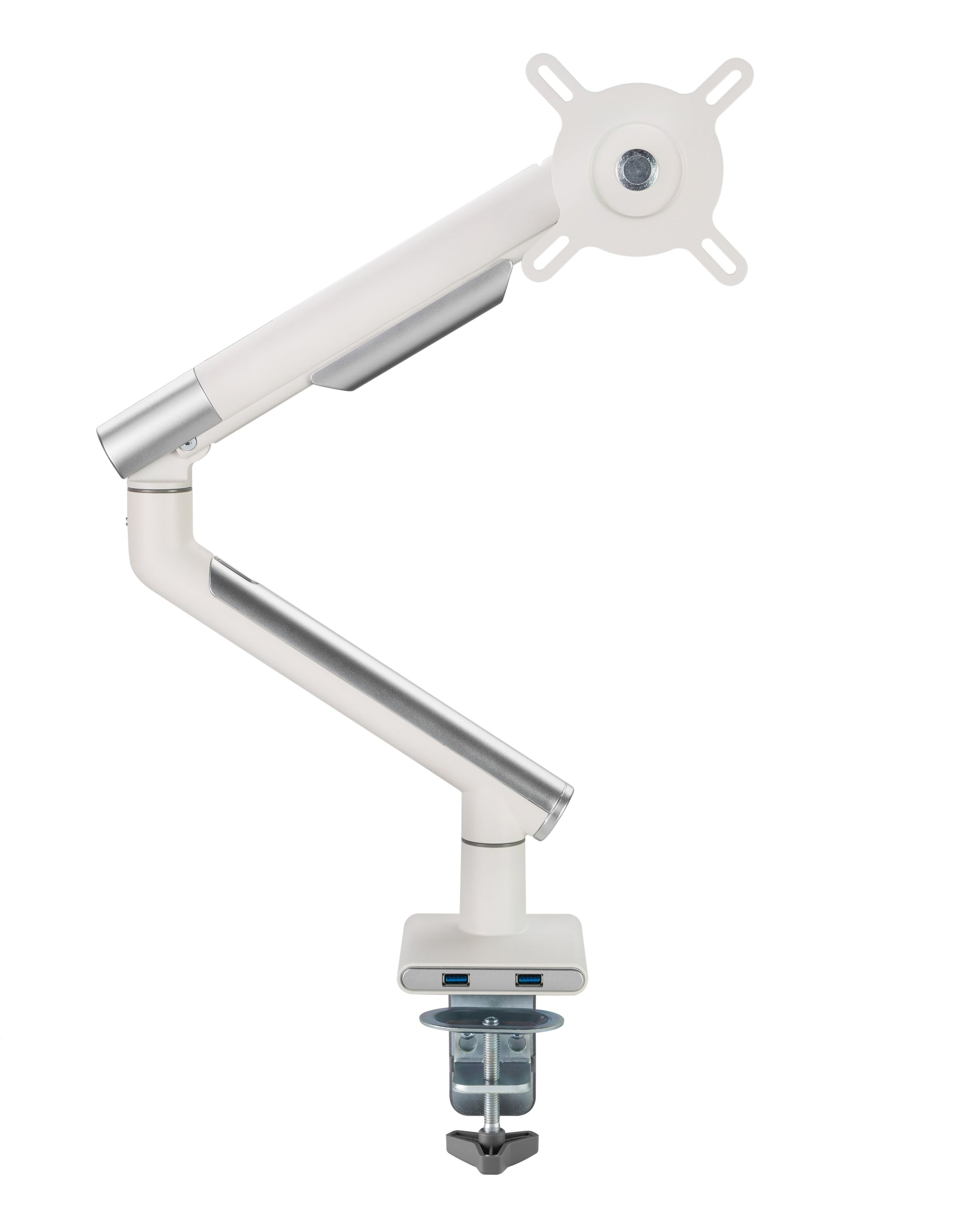 Alterzone Arm One USB Aluminum Monitor Arm, 2 x 3.0 USB Ports, White 