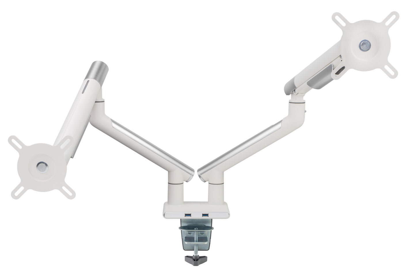 Alterzone Arm Duo USB Aluminum Monitor Arm, 2 x USB 3.0 Ports, White 