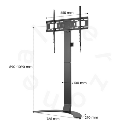 Alterzone Arc TV Floor Stand for 37"-70" TVs, Black 